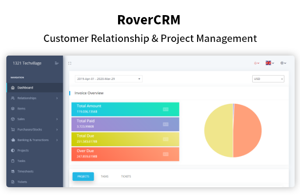 RoverCRM - Customer Relationship And Project Management System
