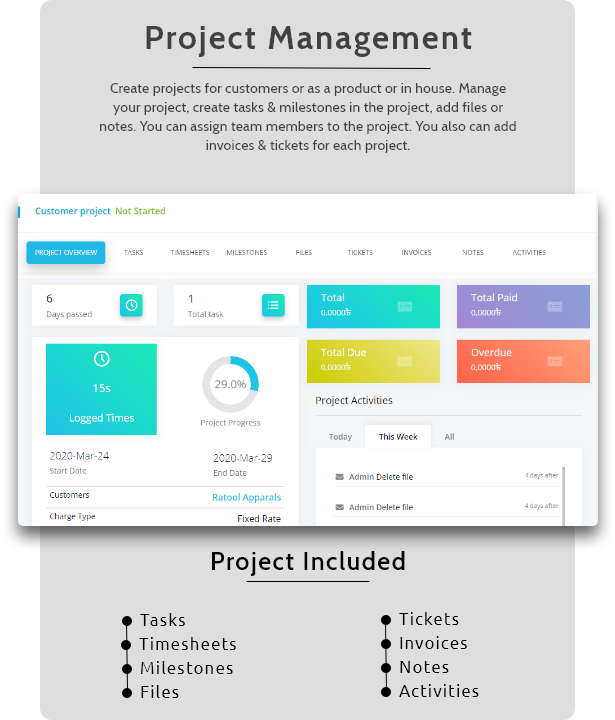 RoverCRM - Customer Relationship And Project Management System